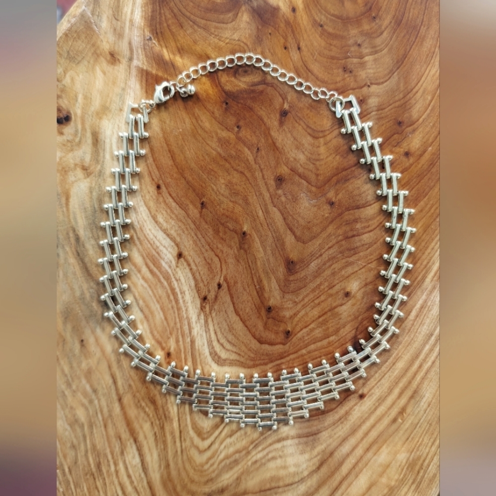 yellow gold plated link necklace